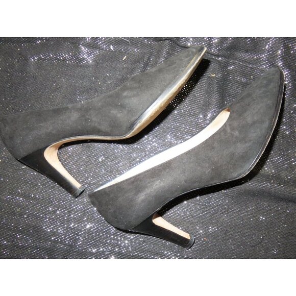 Calvin Klein Suede Leather Pointed Toe Pumps size 6 in Classic Black - Picture 5 of 11